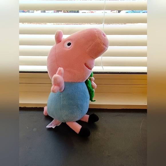 TY Peppa Pig GEORGE THE BROTHER PIG W/ DINOSAUR 7.5" Plush STUFFED ANIMAL Toy - Picture 5 of 14